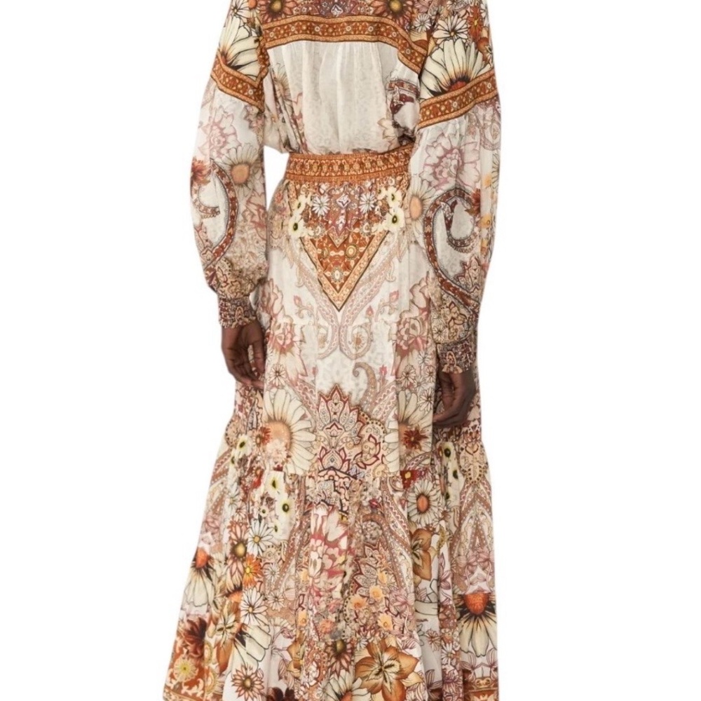 CAMILLA Heart Of A Hippie Tiered Maxi Skirt RRP $599 size small runs med-large - Picture 5 of 7